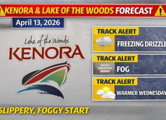 April 13, 2026: Kenora and Lake of the Woods Forecast — Freezing Drizzle Early, Then a Warmer Midweek Turn Kenora and Lake of the Woods Weather