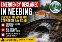 Neebing declares State of Emergency after culvert damage on Sturgeon Bay Road Neebing State of Emergency April 26 2026