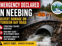 Neebing declares State of Emergency after culvert damage on Sturgeon Bay Road Neebing State of Emergency April 26 2026