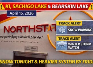 April 15, 2026: KI, Sachigo Lake and Bearskin Lake Weather — Two Alerts Up as Winter Tightens Its Grip Again Snow warnings for northern Ontario areas