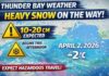 April 2, 2026: Thunder Bay Heavy Snow Forecast as Yellow Warning Stays in Effect April 2 2026 Weather