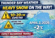 April 2, 2026: Thunder Bay Heavy Snow Forecast as Yellow Warning Stays in Effect April 2 2026 Weather