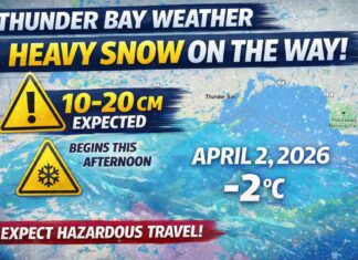 April 2, 2026: Thunder Bay Heavy Snow Forecast as Yellow Warning Stays in Effect April 2 2026 Weather