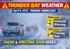 April 8, 2026: Thunder Bay Travel Forecast — Snow in the City, Warnings East and West Thunder Bay Weather Update April 8 2026