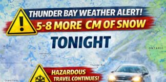 April 2, 2026: Evening Winter Weather Alert for Thunder Bay as Heavy Snow Intensifies Tonight Thunder Bay weather update for April 2, 2026: a Yellow Snowfall Warning remains in effect Thursday night, with 10 to 20 cm expected by Friday