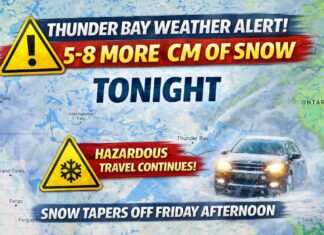 April 2, 2026: Evening Winter Weather Alert for Thunder Bay as Heavy Snow Intensifies Tonight Thunder Bay weather update for April 2, 2026: a Yellow Snowfall Warning remains in effect Thursday night, with 10 to 20 cm expected by Friday