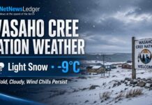April 22, 2026: Wasaho Cree Nation Weather — Light Snow, Wind Chills, and a Slow Spring Climb Wasaho Cree Weather Update April 22 2026