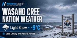 April 22, 2026: Wasaho Cree Nation Weather — Light Snow, Wind Chills, and a Slow Spring Climb Wasaho Cree Weather Update April 22 2026