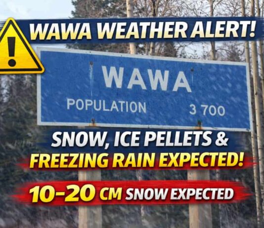 April 4, 2026: Wawa Weather Turns Rough as Snow, Ice Pellets, and a Snowfall Warning Grip the Region Wawa weather for April 4 to 6, 2026: a Yellow Snowfall Warning is in effect with 10 to 20 cm expected, along with ice pellets, freezing rain risk, difficult travel, and colder weather into Monday