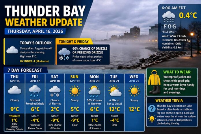 thunder Bay Weather April 16 2026 thunder Bay Weather April 16 2026