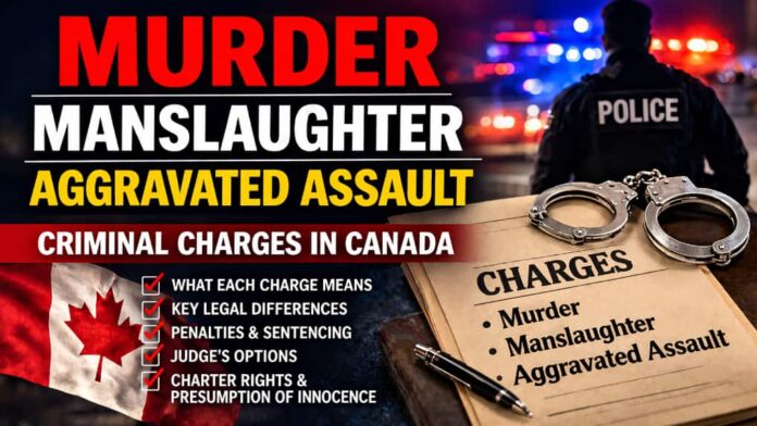 understanding the charge of Murder in Canada Explainer on murder, manslaughter and aggravated assault charges in Canada and their penalties