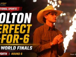 Hudson Bolton Keeps the Hammer Down, Rides Perfect 6-for-6 at PBR World Finals Bolton Rides six for six