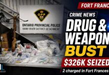 Fort Frances OPP charge two after $326K drug and weapons seizure Fort Frances Drugs and Weapons Bust