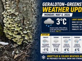 May 4, 2026: Geraldton–Greenstone Weather – Rain Today, Snow Returns Tonight Geraldton Weather May 4 2026
