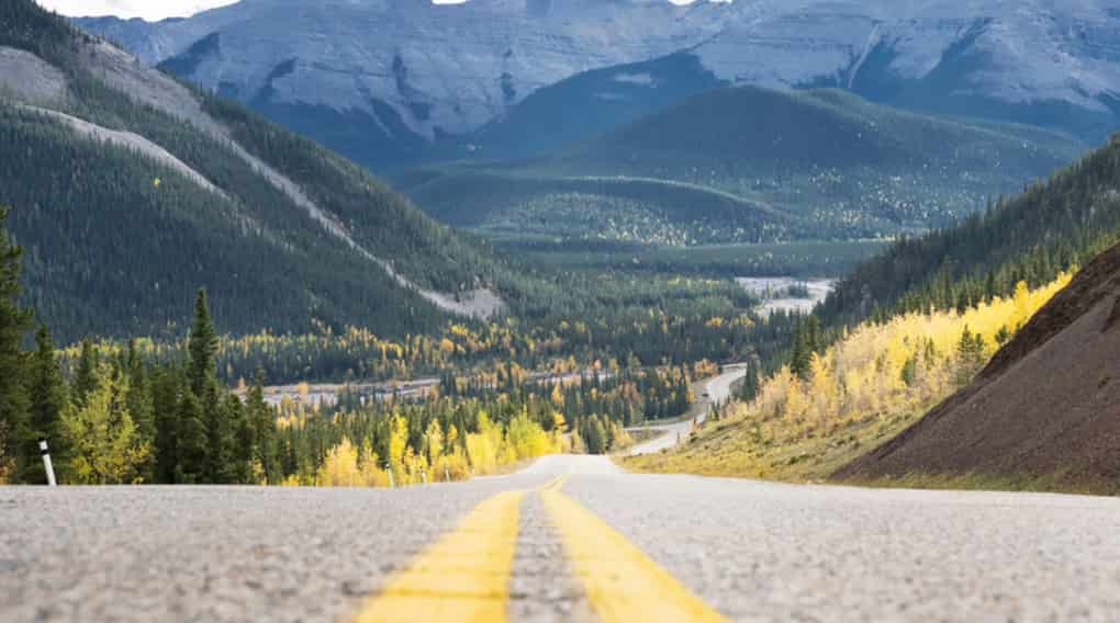 Highway into Kananaskis Valley Alberta