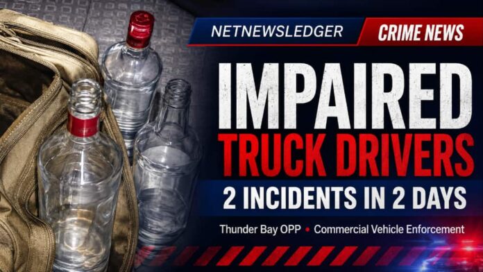 Thunder Bay OPP Report Two Alcohol-Related Tractor-Trailer Incidents in Two Days