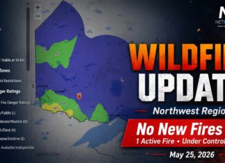No new Northwest Region wildfires reported May 25; one active fire remains under control May 25 2026 Wildfire Update
