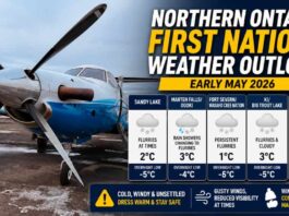 Northern Ontario First Nations Weather Outlook – Early May Cold Pattern Holds May 5 Northern Ontario FN Weather Update
