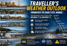 Traveller’s Weather Outlook: Winnipeg to Sault Ste. Marie May 7 2026 Travellers weather