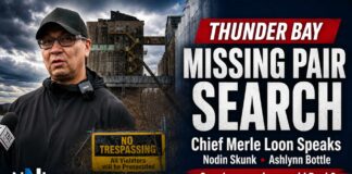 Search continues for Ashlynn Bottle and Nodin Skunk in Thunder Bay Missing Person Search Thunder Bay Chief Merle Loon