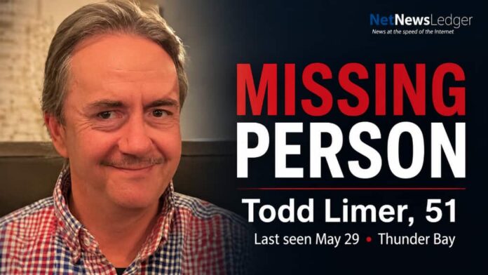 Missing in Thunder Bay Todd Limer Age 51 White Male Thunder Bay police seek help locating missing 51-year-old Todd Limer