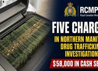 Five charged in Manitoba RCMP probe into northern drug trafficking network Five people have been charged after Manitoba RCMP say officers disrupted an alleged drug trafficking network moving illegal drugs between Winnipeg and northern Manitoba