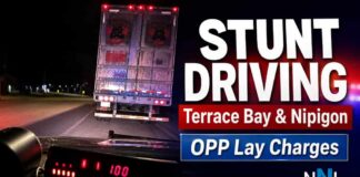 OPP report stunt driving charges in Terrace Bay and Nipigon traffic stops Stunt Driving Charges Laid by OPP