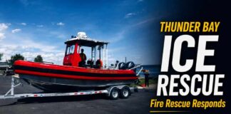Thunder Bay Fire Rescue warns residents after ice rescue at a local park Thunder Bay Fire Rescue Ice