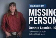 Thunder Bay – Missing 19-Year-Old Dennis Lesnick Thunder Bay Missing Person Dennis Lesnick
