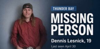 Thunder Bay – Missing 19-Year-Old Dennis Lesnick Thunder Bay Missing Person Dennis Lesnick