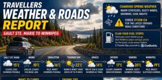 Travellers Weather Report: Sault Ste. Marie to Winnipeg Travellers Weather Update Victoria Day 2026