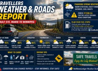 Travellers Weather Report: Sault Ste. Marie to Winnipeg Travellers Weather Update Victoria Day 2026
