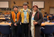 UNDER THE NORTHERN SKY First Nation Youth Speak At The United Nations photo provided by Jeronimo Kataquapit - Northern First Nation youth addressed the United Nations Permanent Forum on Indigenous Issues (UNPFII) Twenty-Fifth Session which was held at the United Nations headquarters in New York from April 20 to May 1, 2026. Pictured (L-R) at the UN in New York are: Kohen Mattinas, Lac Seul FN / Constance Lake FN; Jeronimo Kataquapit, Attawapiskat FN and Ramon Kataquapit, Attawapiskat FN.