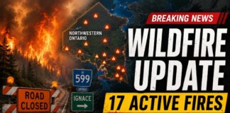 Wildfires spread across Northwestern Ontario, with Highway 599 closed near Ignace Northwestern Ontario wildfire, forest fire, Thunder Bay, Ignace, Fort Frances, Dryden, Highway 599, Ontario forest fires, Indigenous communities, long weekend safety