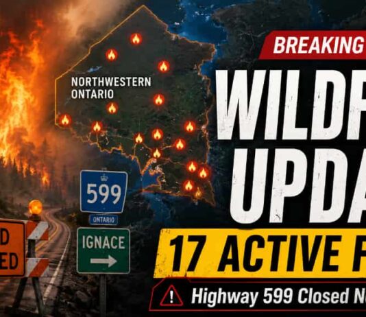 Wildfires spread across Northwestern Ontario, with Highway 599 closed near Ignace Northwestern Ontario wildfire, forest fire, Thunder Bay, Ignace, Fort Frances, Dryden, Highway 599, Ontario forest fires, Indigenous communities, long weekend safety