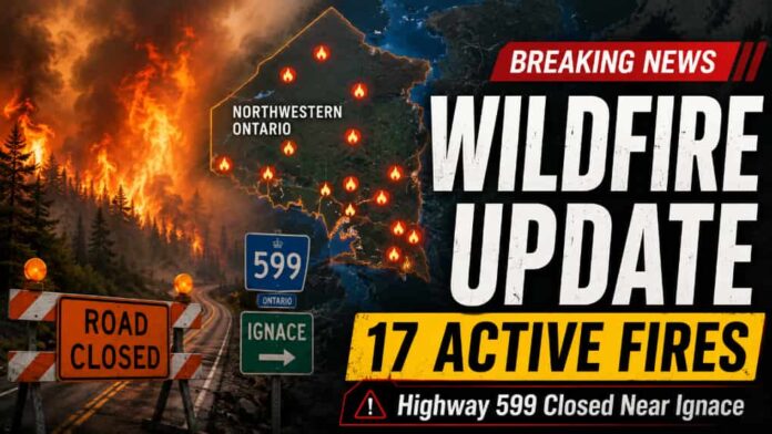Northwestern Ontario wildfire, forest fire, Thunder Bay, Ignace, Fort Frances, Dryden, Highway 599, Ontario forest fires, Indigenous communities, long weekend safety