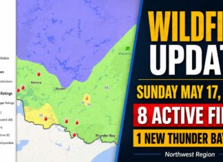 Wildfire Update – Northwest Region has eight active wildland fires, including one new Thunder Bay fire Wildfire Update May 17 2026