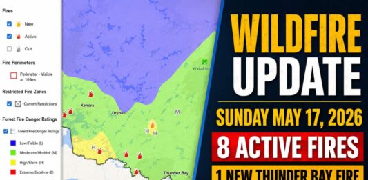 Wildfire Update – Northwest Region has eight active wildland fires, including one new Thunder Bay fire Wildfire Update May 17 2026