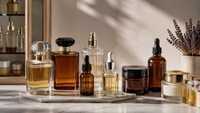 elegant skincare and perfume