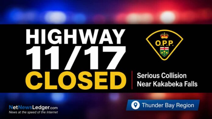 Serious crash closes Highway 11/17 west of Thunder Bay with no detour available Serious crash closes Highway 11/17 west of Thunder Bay with no detour available