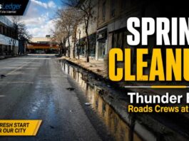 Thunder Bay crews clear streets, sidewalks and bike lanes after a tough winter Thunder Bay, Thunder Bay Roads, street sweeping, spring cleanup, potholes, Waterfront District, Fort William BIA, bike lanes, sidewalks, active transportation, Thunder Bay City Hall, road maintenance, Northwestern Ontario, local news
