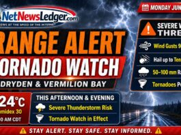 Tornado Watch in Effect for Dryden and Vermilion Bay Region Tornado watches are issued when the atmosphere has the right ingredients for tornado-producing storms, including warm humid air, unstable conditions, and stronger winds higher in the atmosphere.