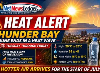 Thunder Bay Weather: June Ends with Heat Wave as July Opens Hot and Humid Thunder Bay Weather Desk Heat Event June 30 2026