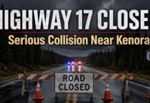 Highway 17 closed at Rush Bay Road near Kenora after serious two-vehicle collision Highway 17 closed at Rush Bay Road near Kenora after serious two-vehicle collision