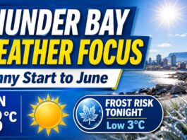 June 1, 2026: Thunder Bay Weather Focus — Cool Sunny Start, Frost Risk Tonight June 1 2026 Thunder Bay Weather
