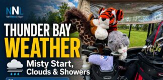 June 9, 2026: Thunder Bay Weather Forecast — Misty Start, Morning Drizzle Risk, and Cloudy Skies Ahead Thunder Bay weather for June 9, 2026: Mist and 100 percent humidity start the day, with morning showers or drizzle, fog patches, a high of 21°C, and cloudy weather continuing into Wednesday