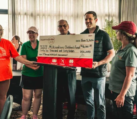 North Star Air Charity Golf Tournament Raises More Than $46,000 for Mikinakoos Children’s Fund NSA Charity Golf Tournament Cheque-Presentation-DSC09415
