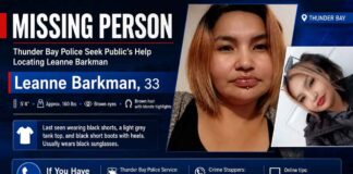 Thunder Bay Police ask for help locating missing 33-year-old Leanne Barkman Thunder Bay Police Service, missing person, Leanne Barkman, Thunder Bay, public assistance, Crime Stoppers, local news, NetNewsLedger