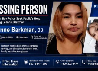 Thunder Bay Police ask for help locating missing 33-year-old Leanne Barkman Thunder Bay Police Service, missing person, Leanne Barkman, Thunder Bay, public assistance, Crime Stoppers, local news, NetNewsLedger