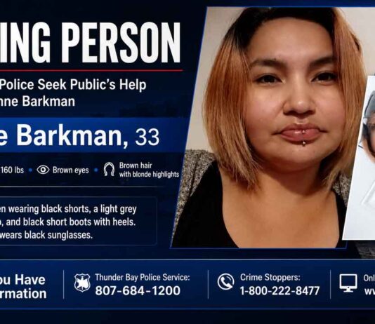 Thunder Bay Police ask for help locating missing 33-year-old Leanne Barkman Thunder Bay Police Service, missing person, Leanne Barkman, Thunder Bay, public assistance, Crime Stoppers, local news, NetNewsLedger